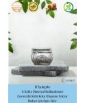 Gümüş Eskitme Mumluk Şamdan Tealight Mum Uyumlu Mini Çizgili Çiçekli Model